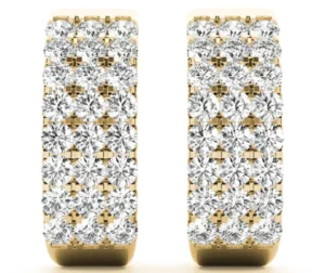 yellow gold Belle Rue Row Diamond Huggie Earrings