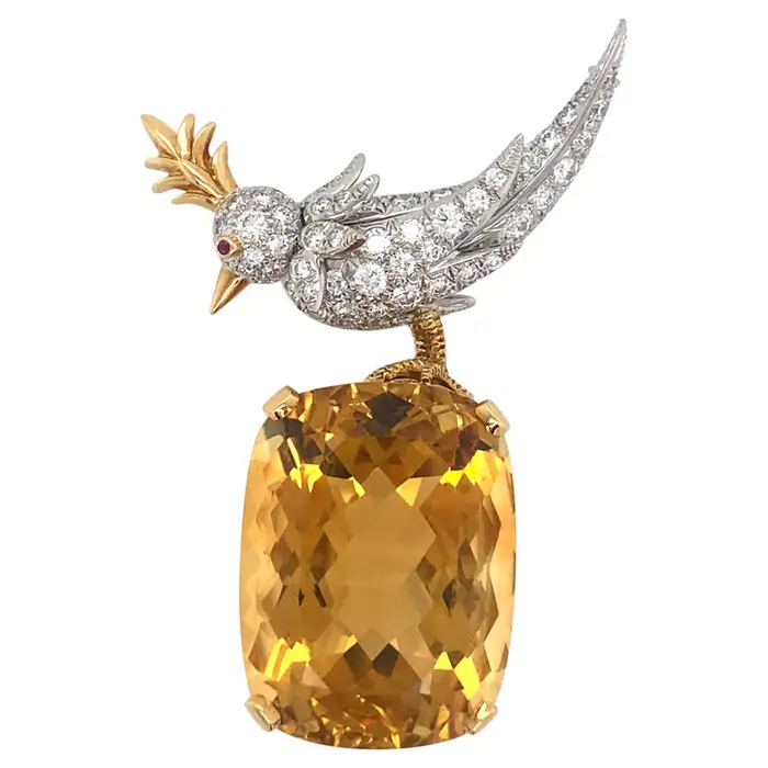 Tiffany Schlumberger Bird on a Rock Brooch