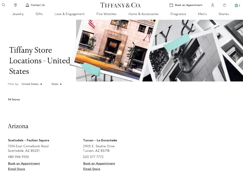 Tiffany store locator