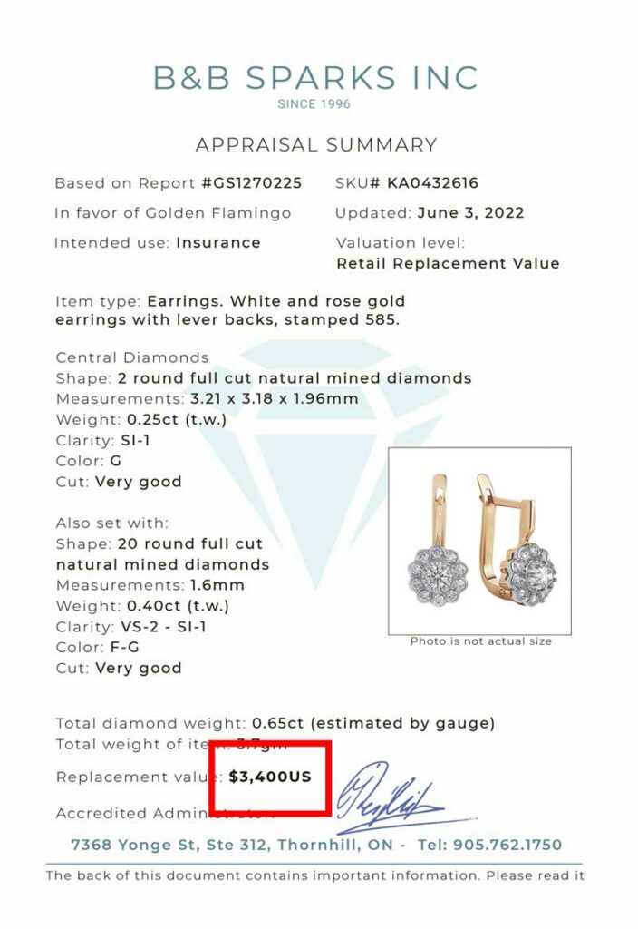 diamond earrings appraisal