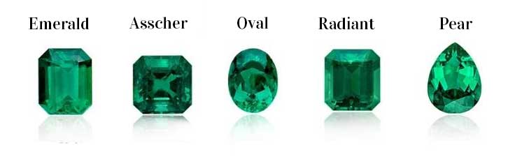 different shapes of emerald