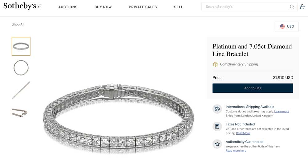 sell diamond bracelet sothebys auction house