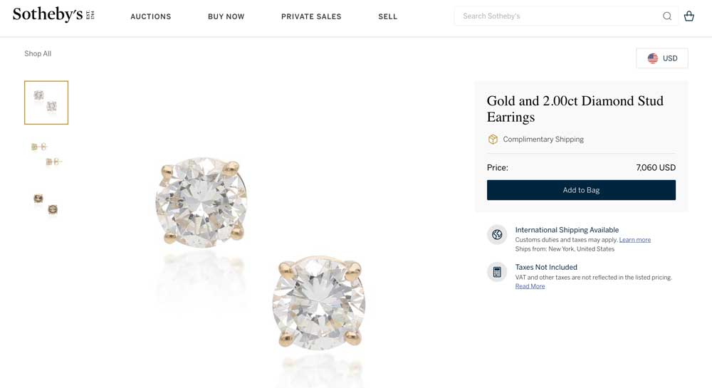 sell diamond earrings sothebys auction house