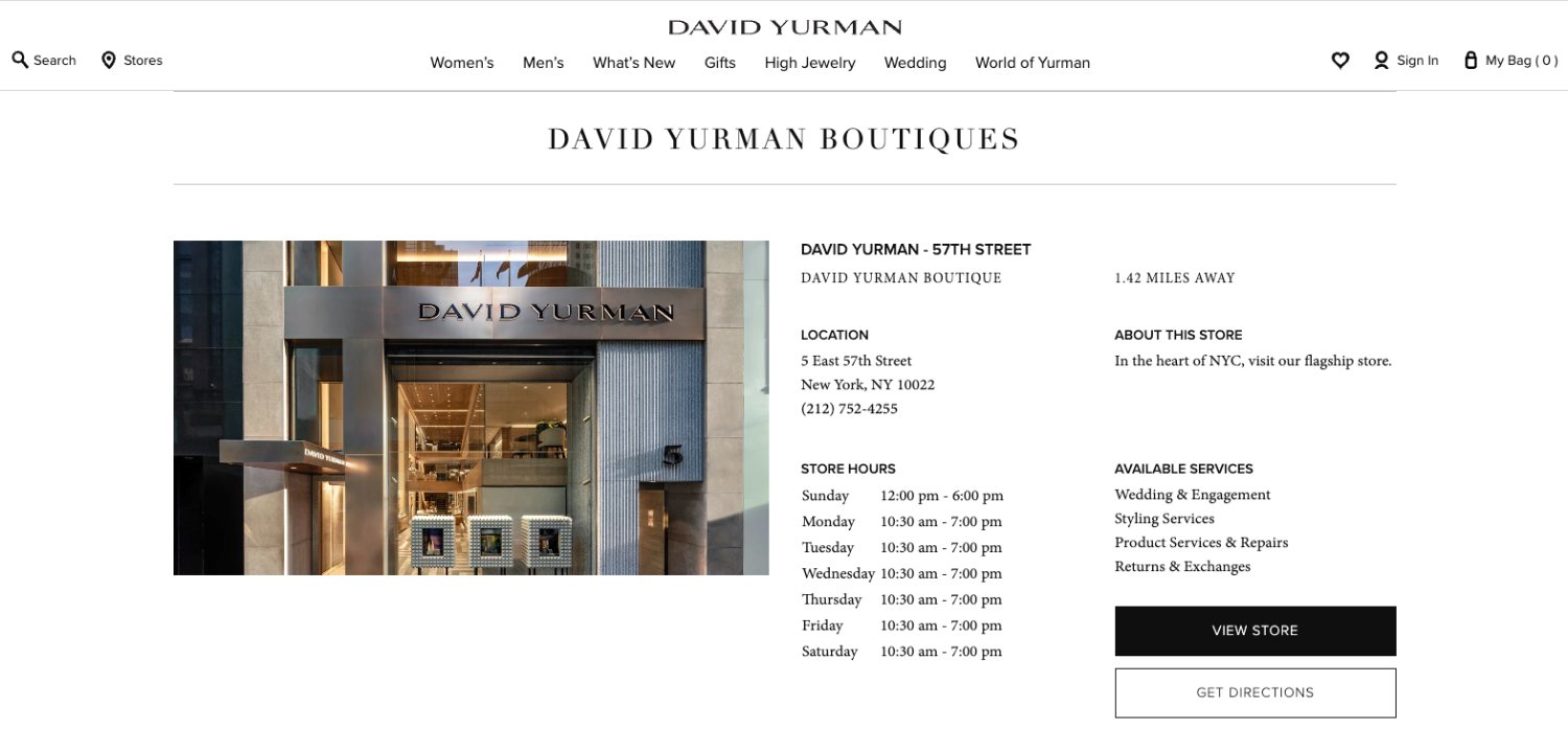 David Yurman stores