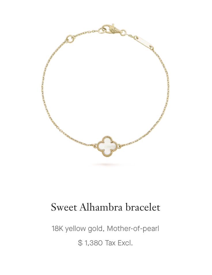 Sweet Alhambra bracelet mother of pearl