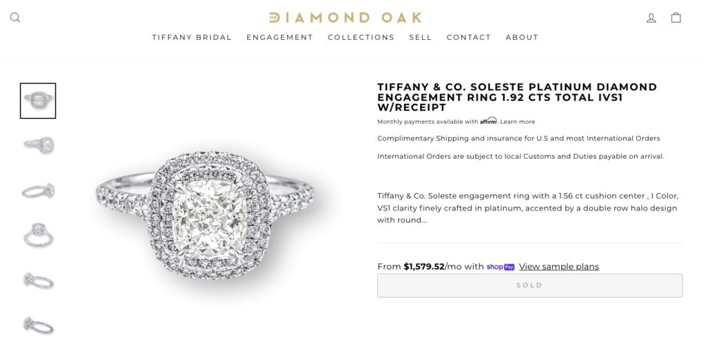 Tiffany soletse ring Diamond Oak