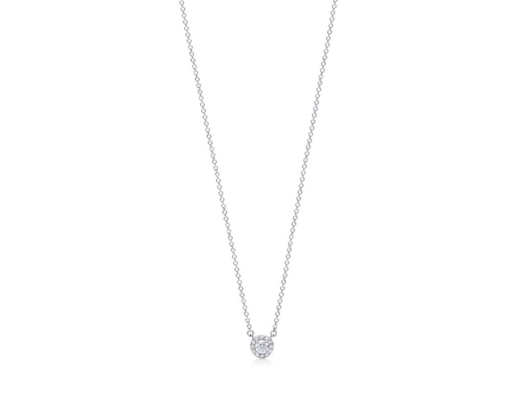 tiffany soleste pendant diamond center single halo