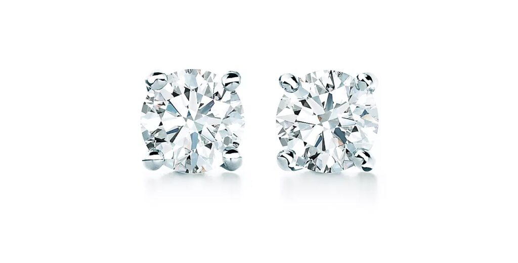 tiffany solitaire diamond stud earrings